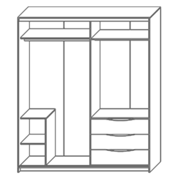 Dulap-cupe КМК 0650.1 Kristal Astra 5 (Yukkon Oak/White Pearl) Thumb