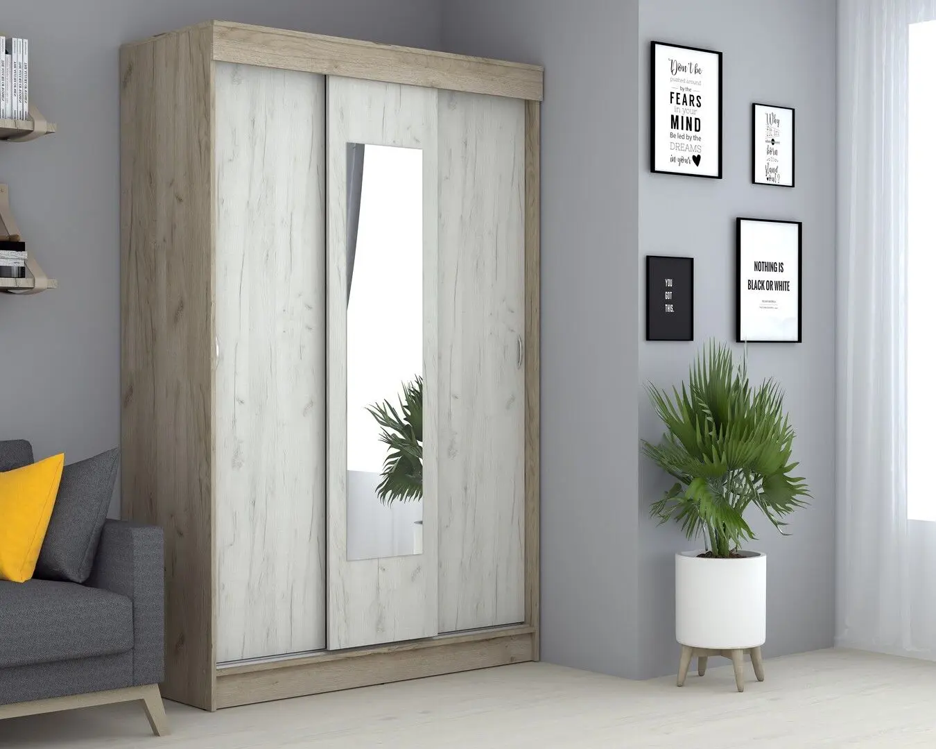 Dulap-cupe Marcel Prod Basia RO (Craft Oak Gray/Craft Oak White) - 3