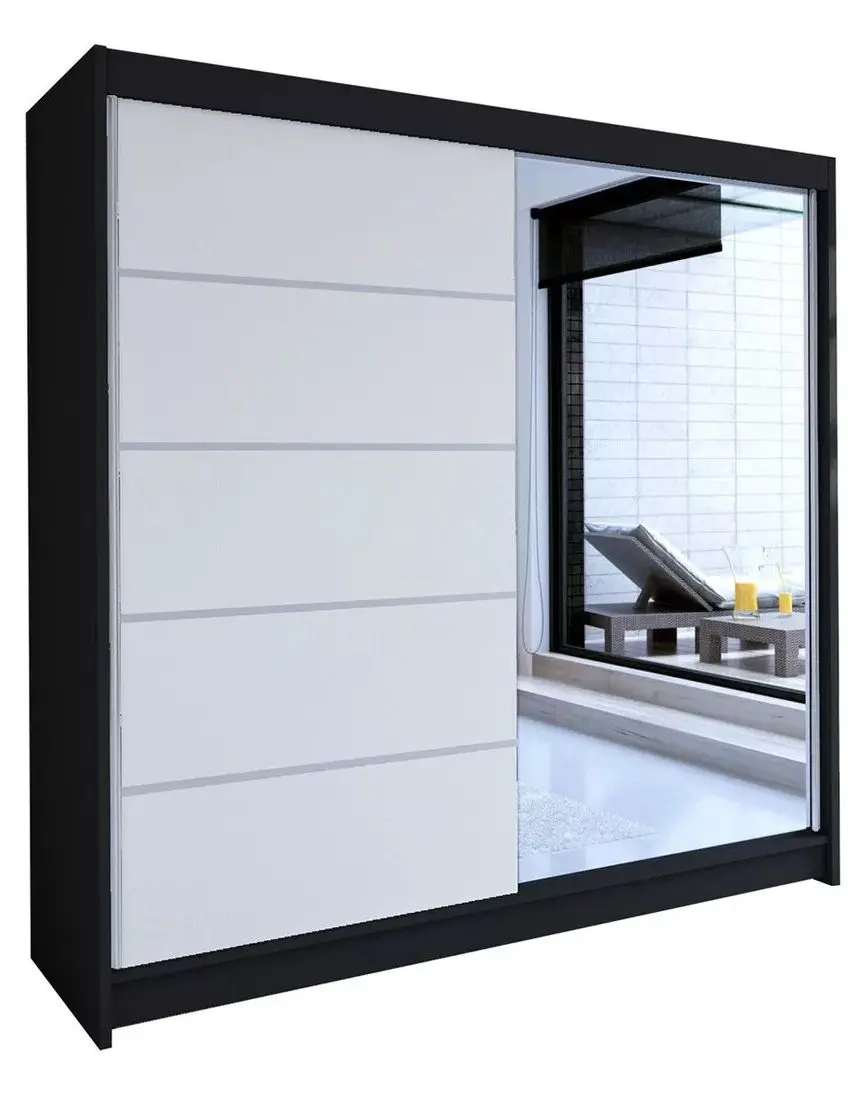 Dulap-cupe Mirjan24 Bar III/Talin III (Black/White)