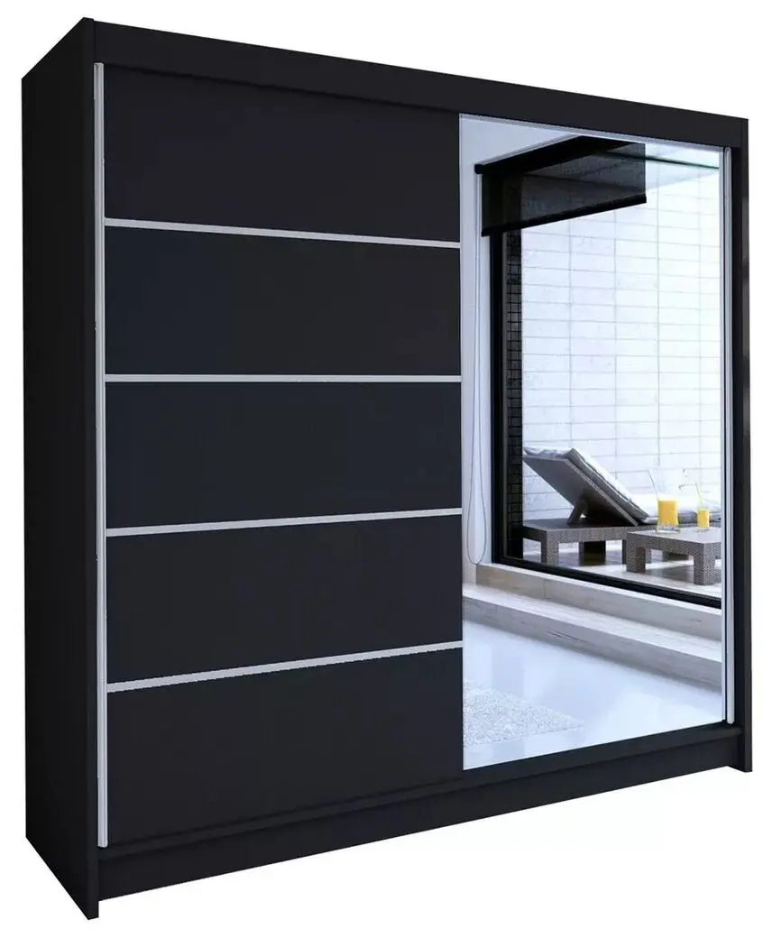 Шкаф-купе Mirjan24 Bar III/Talin III c LED подсветкой (Black)