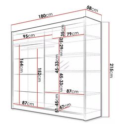 Шкаф-купе Mirjan24 Bar III/Talin III c LED подсветкой (White/Sonoma Oak) Thumb
