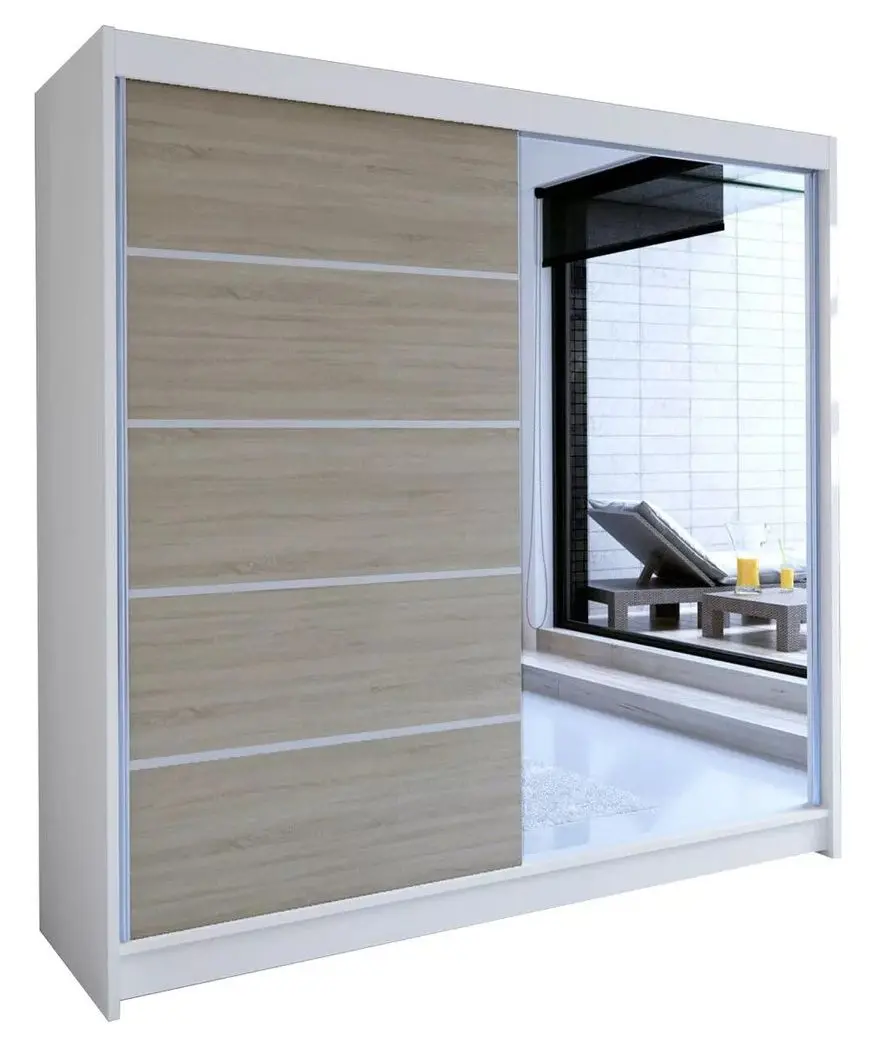 Dulap-cupe Mirjan24 Bar III/Talin III (White/Sonoma Oak)