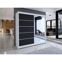 Dulap-cupe Mirjan24 Bar/Talin III 180x215x58 LED (White/Black) Thumb