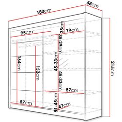 Dulap-cupe Mirjan24 Bar/Talin III 180x215x58 (White/Black) Thumb