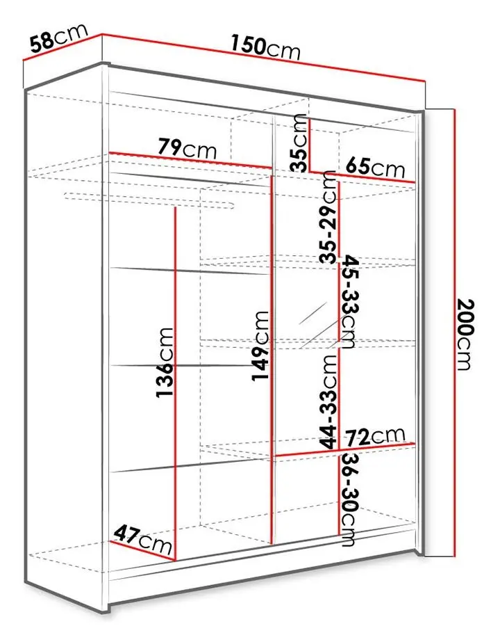 Dulap-cupe Mirjan24 Belgia III/Camino III (Black) - 4
