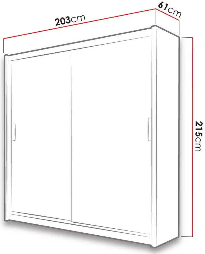 Dulap-cupe Mirjan24 Bercy/Paris 203x215x61 (White)