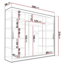 Шкаф-купе Mirjan24 Dasto/Aston I с LED освещением (White) Thumb