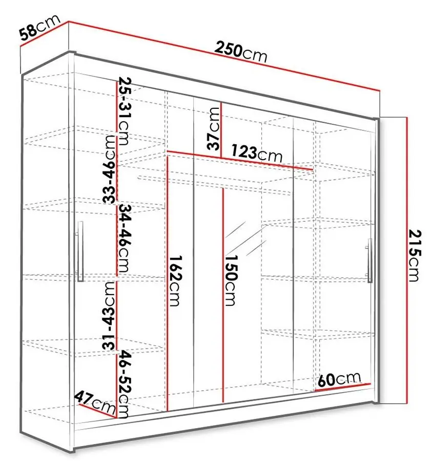 Шкаф-купе Mirjan24 Dasto/Aston I с LED освещением (White) - 2