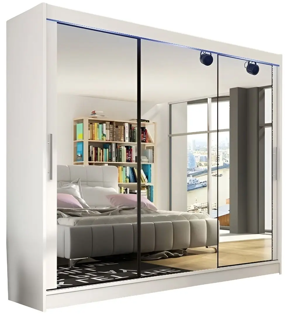 Шкаф-купе Mirjan24 Dasto/Aston III с LED освещением (White) - 3