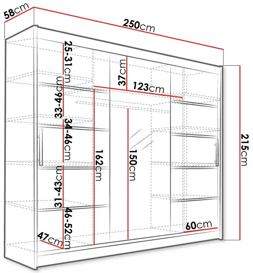Шкаф-купе Mirjan24 Dasto/Aston VI с LED освещением (White) - 2