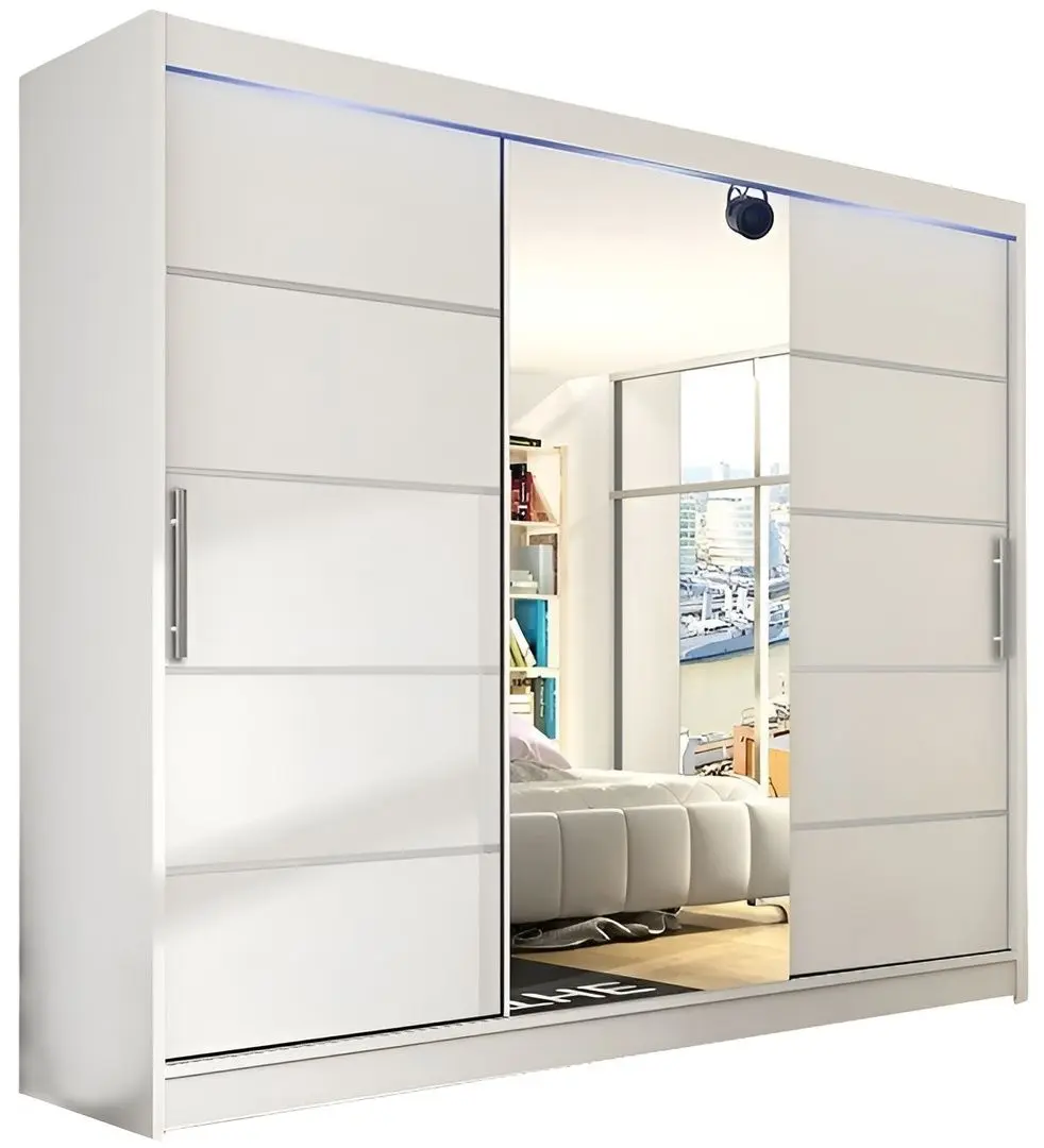 Шкаф-купе Mirjan24 Dasto/Aston VI с LED освещением (White) - 3