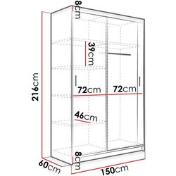 Dulap-cupe Mirjan24 Emilio/Rico 150x216x60 (White) Thumb