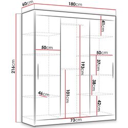 Dulap-cupe Mirjan24 Emilio/Rico 180x216x60 (White) Thumb