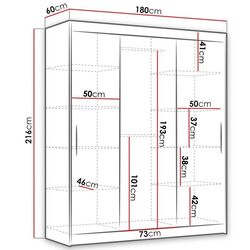 Шкаф-купе Mirjan24 Emilio/Rico 180x216x60 (White) Thumb
