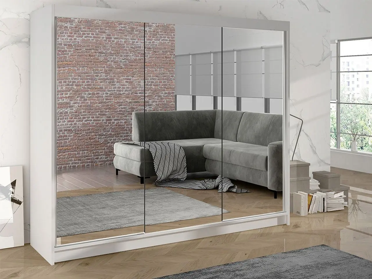 Dulap-cupe Mirjan24 Genewa III/Derby III (White) - 3