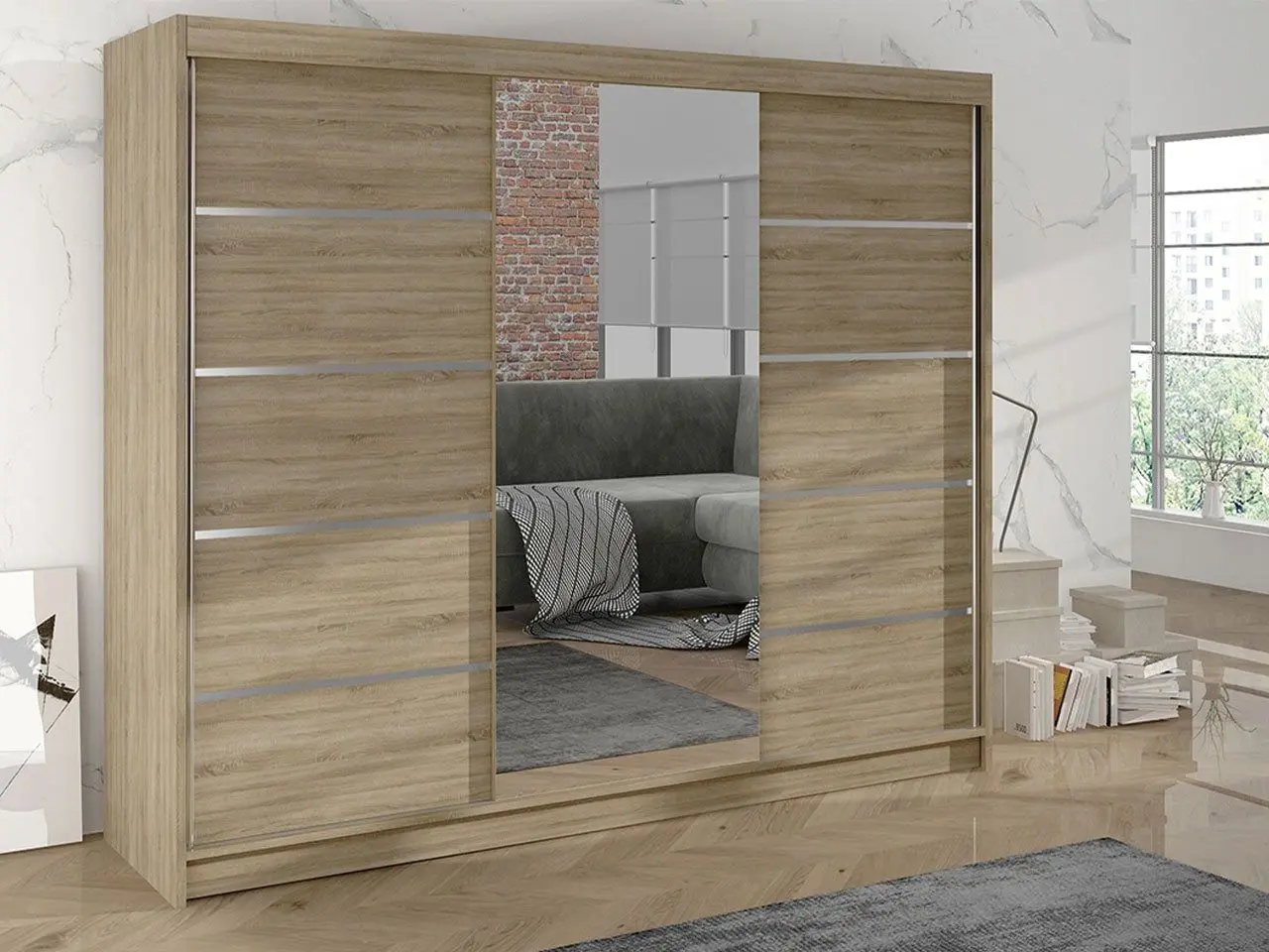 Шкаф-купе Mirjan24 Genewa VI/Derby VI (Sonoma Oak) - 4