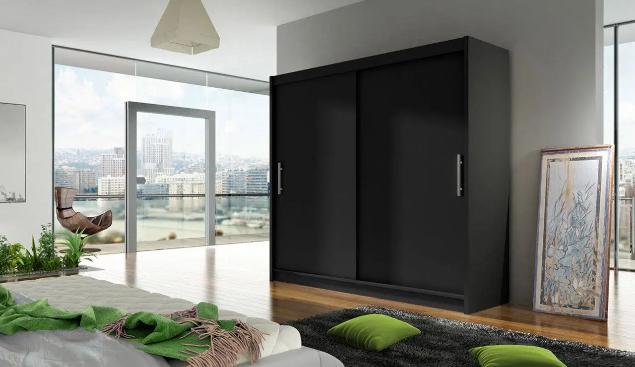 Dulap-cupe Mirjan24 London I 180x215x58 (Black) - 2