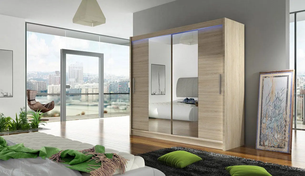 Dulap-cupe Mirjan24 London II 180x215x57 LED (Sonoma Oak)