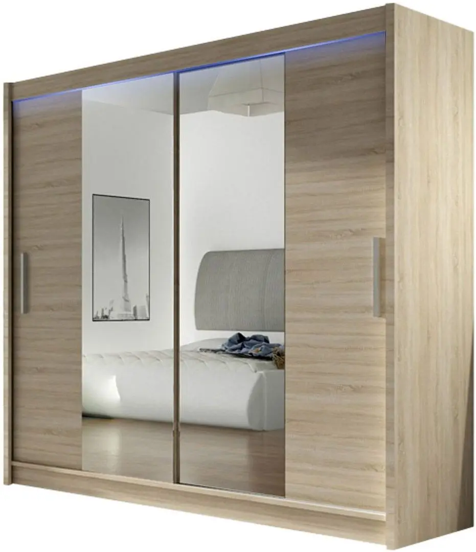 Dulap-cupe Mirjan24 London II 180x215x57 LED (Sonoma Oak)