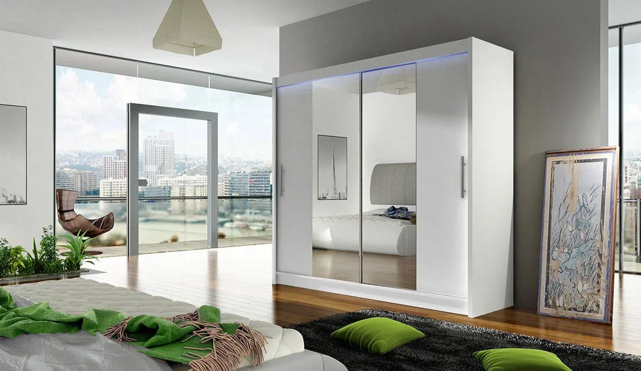 Dulap-cupe Mirjan24 London II 180x215x57 LED (White) - 2