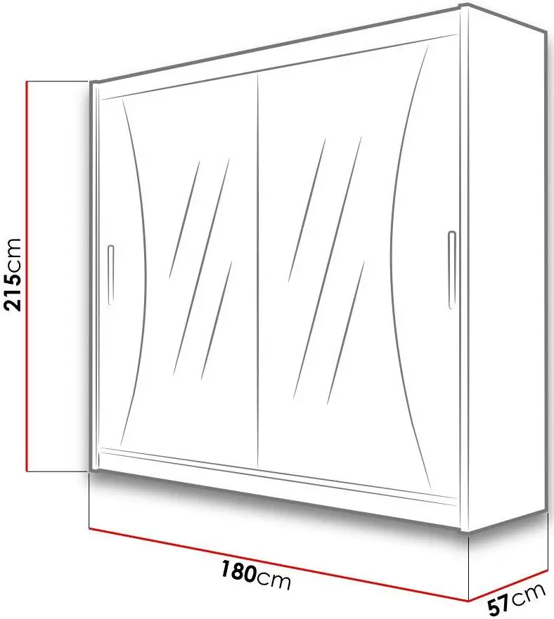 Dulap-cupe Mirjan24 London V 180x215x57 LED (White) - 4