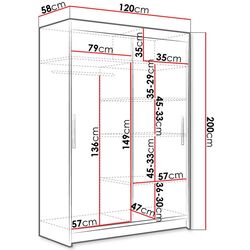 Dulap-cupe Mirjan24 Miami/Aldo VII 120x200x58 (White) Thumb