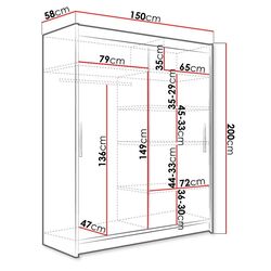 Шкаф-купе Mirjan24 Presto I/Westa I c LED подсветкой (Sonoma Oak) Thumb