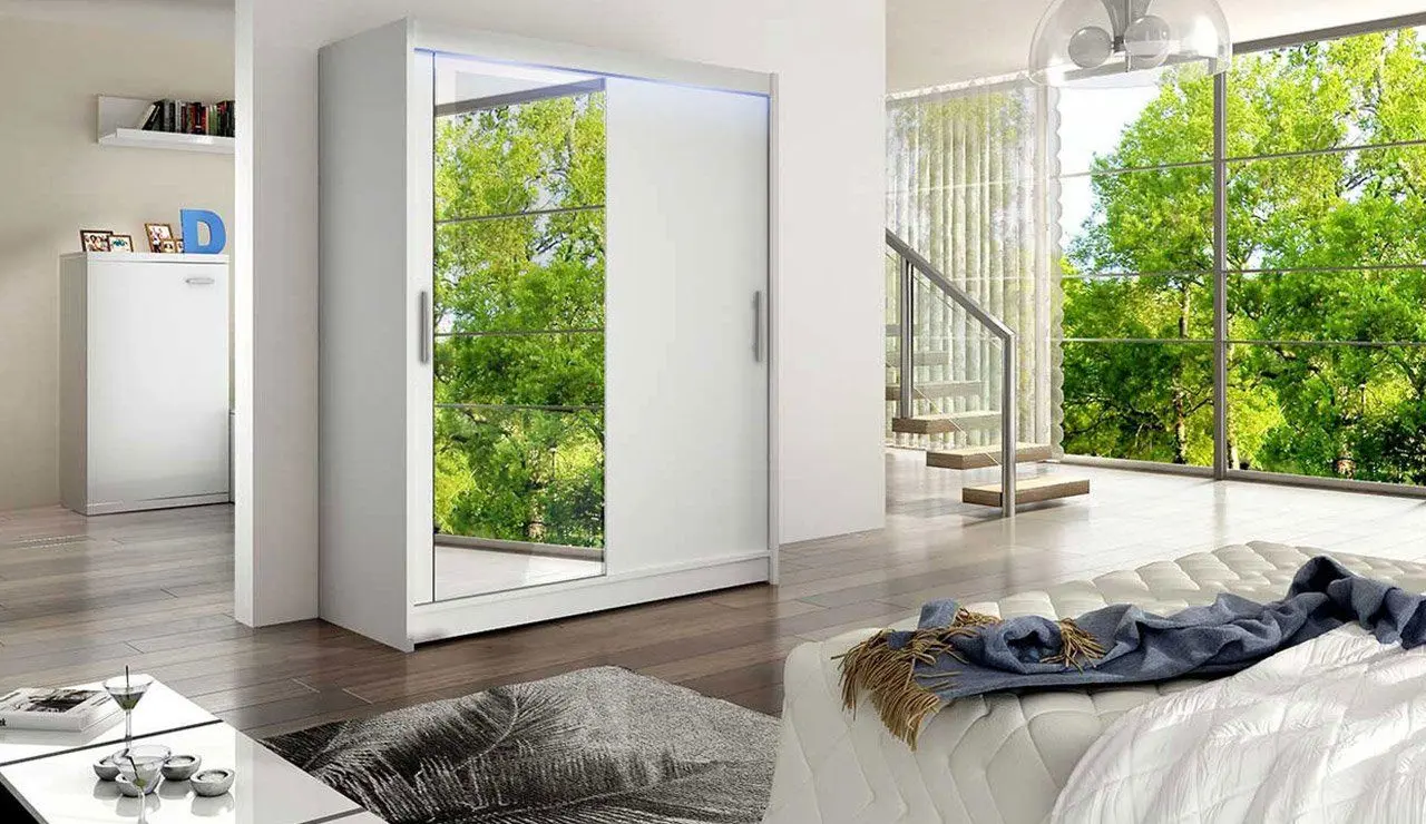 Dulap-cupe Mirjan24 Presto/Westa VI 150x200x58 LED (White) - 4