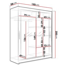 Шкаф-купе Mirjan24 Presto XI/Westa XI (White) Thumb