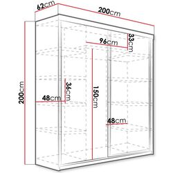 Dulap-cupe Mirjan24 Sahara/Top 21 200x200x62 LED (White) Thumb