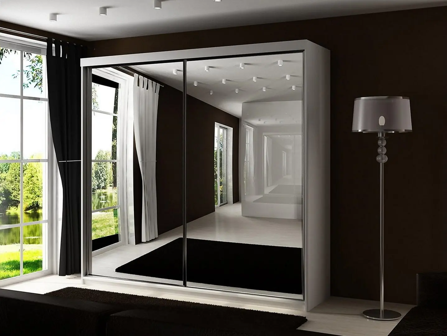 Dulap-cupe Mirjan24 Sahara/Top 21 200x200x62 LED (White) - 2