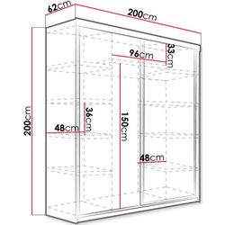 Dulap-cupe Mirjan24 Sahara/Top 21 200x200x62 LED (White) Thumb