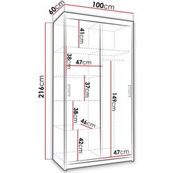 Dulap-cupe Mirjan24 Teodor/Nico I 100x216x60 LED (White) Thumb