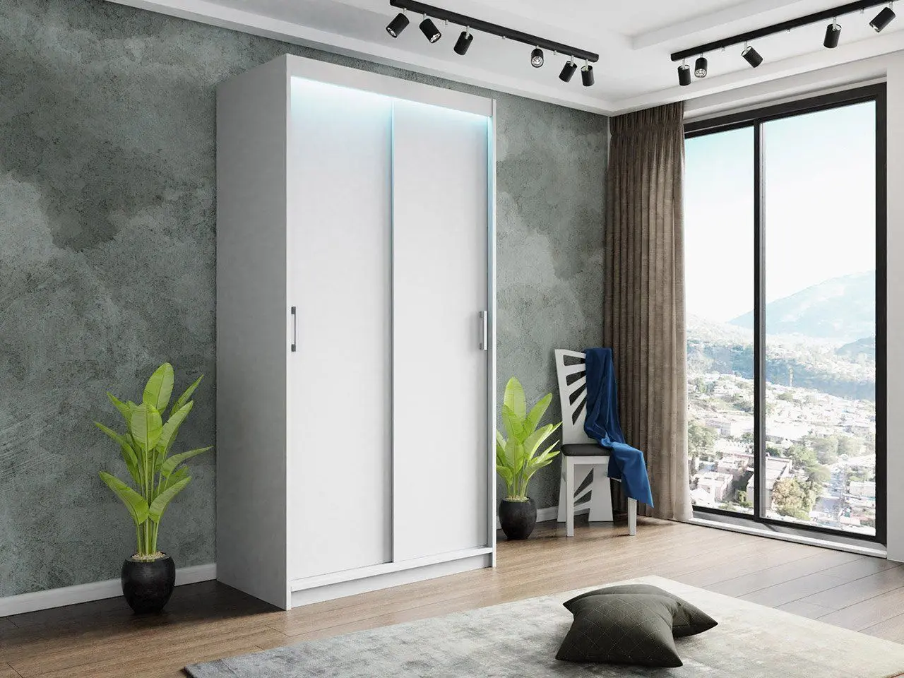 Dulap-cupe Mirjan24 Teodor/Nico I 100x216x60 LED (White) - 2