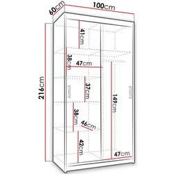Dulap-cupe Mirjan24 Teodor/Nico II 100x216x60 (White) Thumb