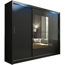 Dulap-cupe Mirjan24 Thor/Kola 250x218x61 (Black Matt)