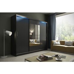 Dulap-cupe Mirjan24 Thor/Kola 250x218x61 LED (Black Matt) Thumb