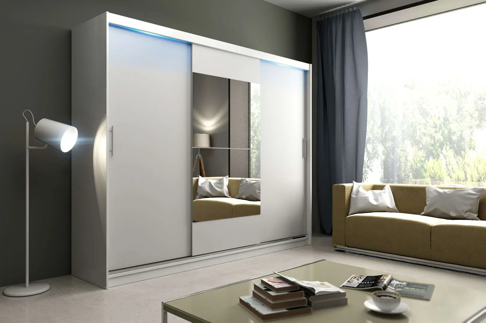 Dulap-cupe Mirjan24 Thor/Kola 250x218x61 (White Matt) - 4