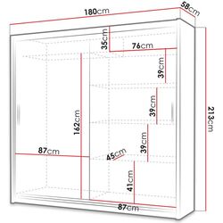 Dulap-cupe Mirjan24 Thor/Kola II 180x213x58 (White Matt) Thumb