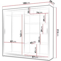Dulap-cupe Mirjan24 Thor/Kola IV 180x213x58 LED (White Matt) Thumb