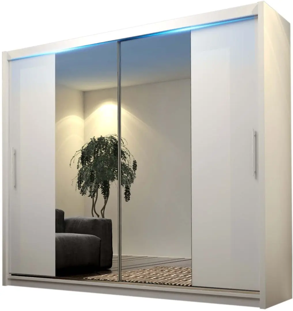 Dulap-cupe Mirjan24 Thor/Kola IV 180x213x58 LED (White Matt)