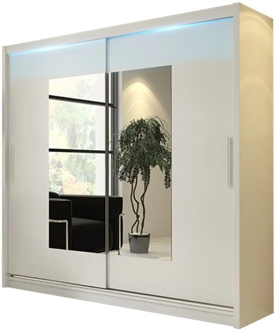 Шкаф-купе Mirjan24 Thor/Kola VI 180x213x58 LED (White Matt)