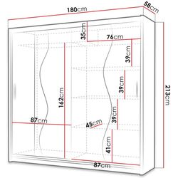Dulap-cupe Mirjan24 Thor/Kola X 180x213x58 (White Matt) Thumb