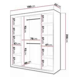 Dulap-cupe Mirjan24 Towiro Slim I/Riflo Slim I 180 (White) Thumb