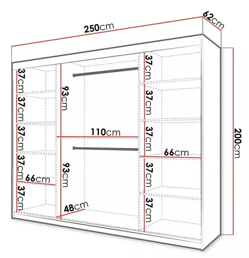Dulap-cupe Mirjan24 Towiro Slim I/Riflo Slim I 250 (Black)