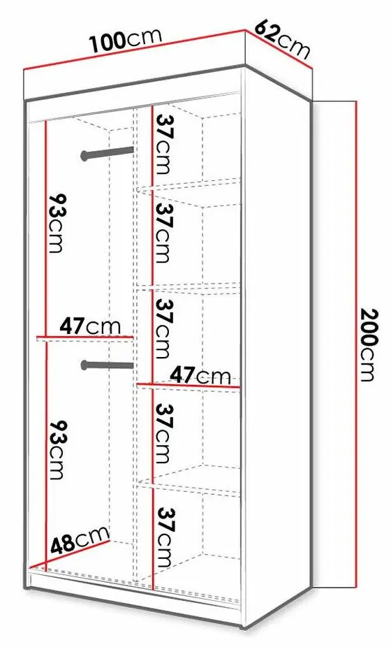 Dulap-cupe Mirjan24 Towiro Slim II/Riflo Slim II 100 (White) - 4