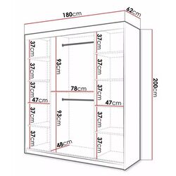 Dulap-cupe Mirjan24 Towiro Slim II/Riflo Slim II 180 (White) Thumb