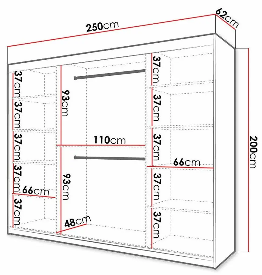 Шкаф-купе Mirjan24 Towiro Slim II/Riflo Slim II 250 (White) - 4