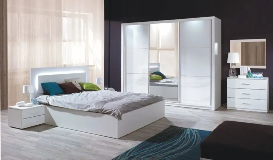 Dulap-cupe Mobhaus Asiena 258х213 (White/White Gloss) - 2