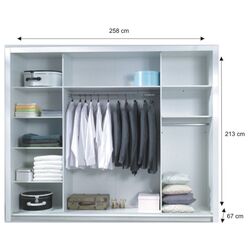 Dulap-cupe Mobhaus Asiena 258х213 (White/White Gloss) Thumb